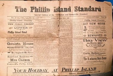 Newspaper, The Phillip Island Standard : Special Edition of The Frankston and Somerville Standard January 13, 1922