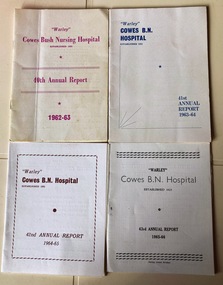 Booklet, 'Warley' Cowes Bush Nursing Hospital Annual reports 1962-1966