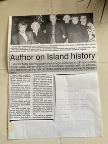 Article, Mary Karney on Island history, Mid 1970s