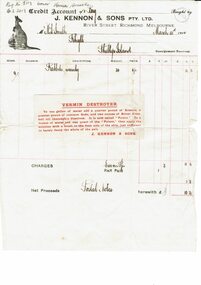 Financial record, Credit account from J.Kennon & Sons for N. L. Smith, Rhyll, 23 March 1914