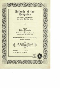 Certificate, Friends of the Penguins Certificate, Unknown