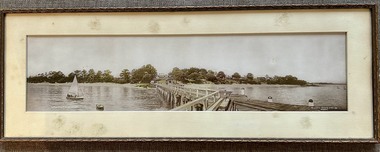 Photograph, Framed Panorama Cowes Jetty & Booklet