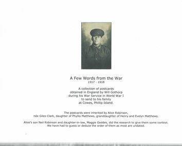 Booklet, A few words from the War 1914-1918, 22/12/2016