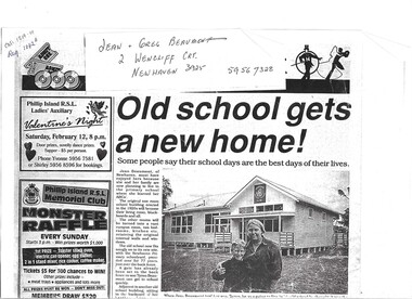 Newspaper, Old school gets a new home, 02/02/2000