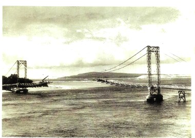 Photograph, Phillip Island bridge being demolished