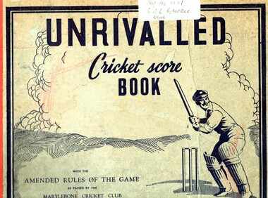 Book, RSL Cricket Club score book 1954-1955