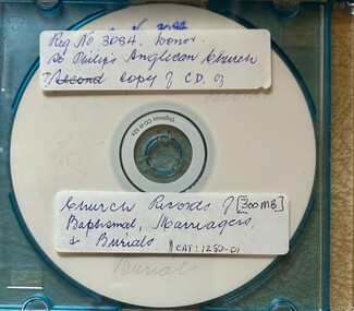 Mixed media, Anglican Church records of Baptism, Marriage and Burials from 1879