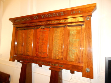 Memorial Board, 1914 Roll of Honour 1918, 1917