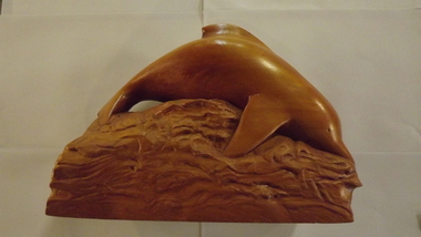 Wooden dolphin sculpture, 1922
