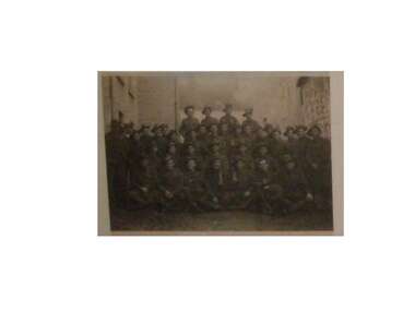 Photo, Group of troops including Sgt, Wiiliam Carroll 815 in Europe, 1918 (estimated)