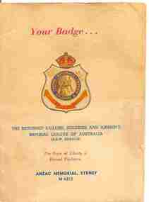 Booklet, Your Badge, 1945 (estimated)