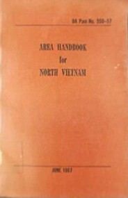 Book, Area Handbook for North Vietnam DA Pam No 550-57