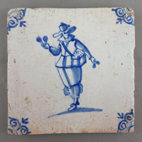 Delft tile of spectacle seller c1650, c1650