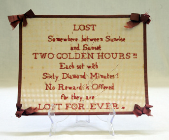 sampler, early 20th century