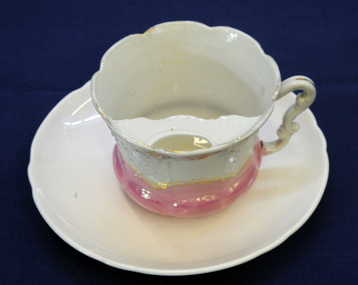 moustache cup and saucer, C1900