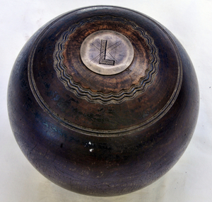 lawn bowl, Alcock & Co, 1908