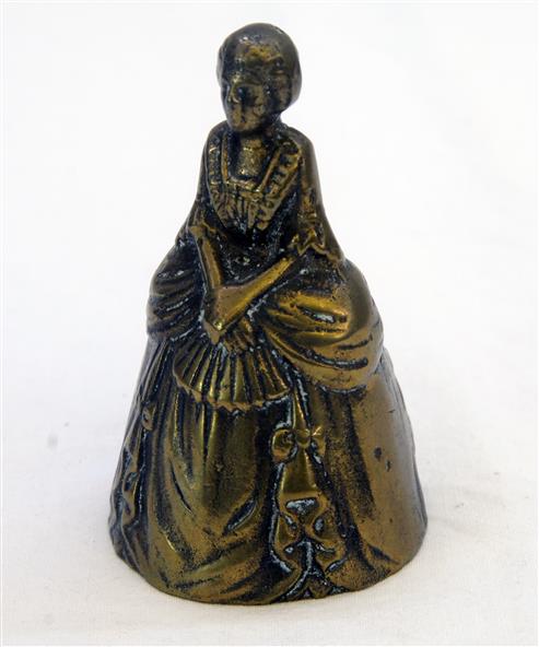 Vintage Brass Bell Victorian Lady with Bonnet