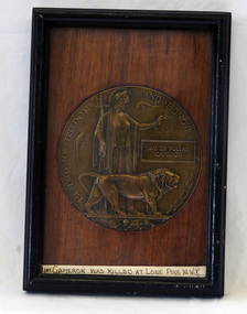 medallion, Memorial Plaque Factory, after WW1
