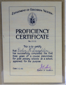 certificate, Phillips, John, 2012