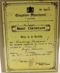 certificate, Phillips, John, 2012