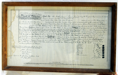 framed document, Batman's Melbourne Deed, 1966