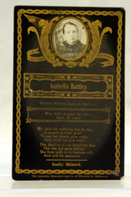 memorial card, 1912