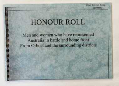 book, Honour Roll, 1998