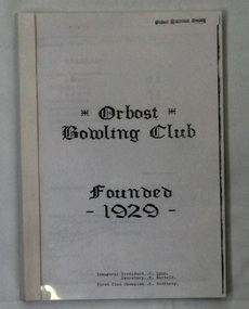 book, Orbost Bowling Club, C 1992/1993