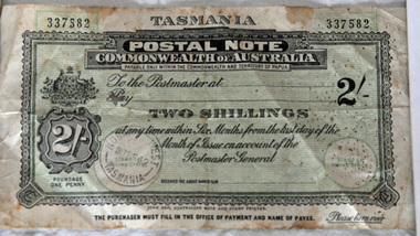 postal note, 1930's-1940's