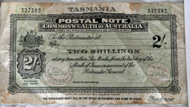 postal note, 1930's-1940's