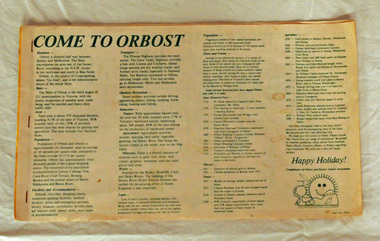 brochure, Come To Orbost, c 1980's