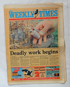 newspaper, The Weekly Times, October 23, 1996