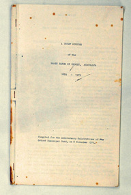 booklet, A Brief History of the Brass Bands of Orbost Australia 1889-1975, 8.11.1975