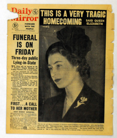 newspaper article, Daily Mirror, February 8 1952