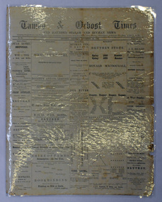 laminated newspaper, Tambo & Orbost Times, November 10 1888
