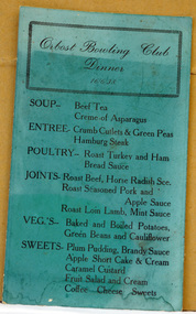 menu, 1938
