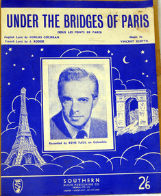 sheet music, Under the Bridges of Paris, first half 20th century