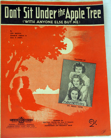 sheet music, Don't Sit Under The Apple Tree, first half 20th century