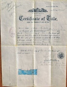 certificate of title, 1895