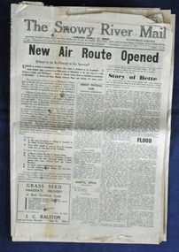newspaper, Snowy River Mail, 29.3.1950