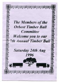 program, Orbost Timber Ball Committee, 1996