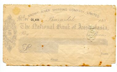 cheque, 1880's