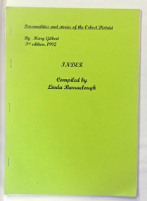 book, Personalities and Stories of the Orbost District 3rd Edition 1992 Index, 1993