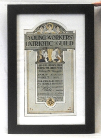 framed certificate, 1917