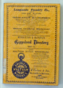 book, E-Gee Printers, Middleton & Manning's Gippsland Directory 1884-5, 1983