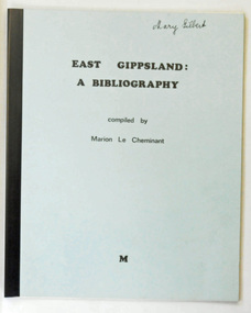 book, East Gippsland a Bibliography, June 1980