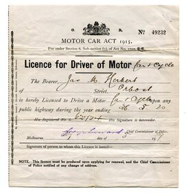 licence, 26 May 1919