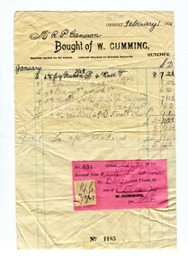 account, February 1st 1921