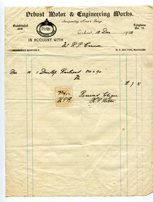 account, 18th December 1922
