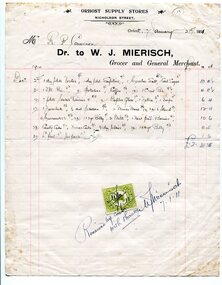 account, January 2, 1911